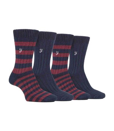 Farah - 4 Paires Chaussettes Rayées Bambou Créateur L'été | Chaussettes Brodées