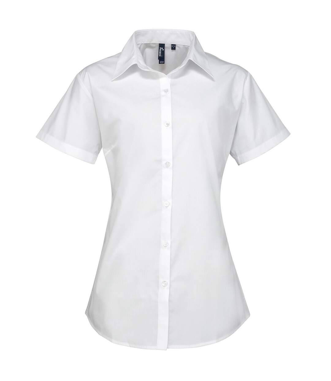 Womens/ladies Supreme Poplin Short-sleeved Shirt White Premier-1