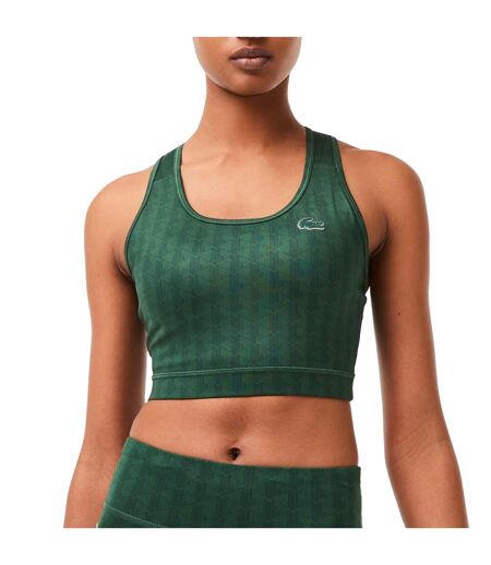 Womens/ladies Geometric Sports Bra Green Lacoste
