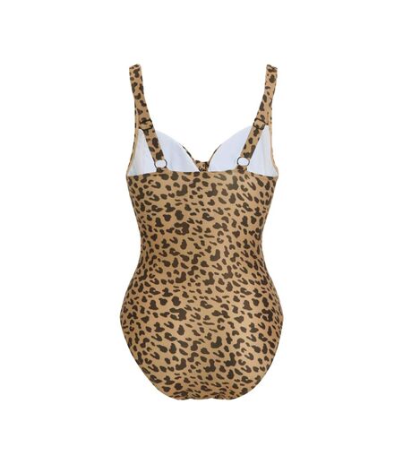 Maillot De Bain 1 Pièce Motif/style Léopard Sakari Femme Beige Noir Regatta