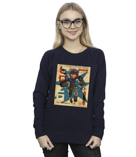 Disney - Sweat BIG HERO BAYMAX HIRO NEWSPAPER - Femme (Bleu marine) - UTBI11434
