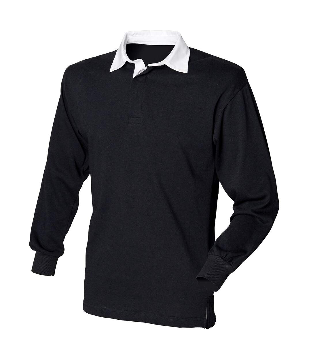 Polo de rugby a manches longues homme noir / blanc Front Row Front Row