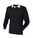 Polo de rugby a manches longues homme noir / blanc Front Row