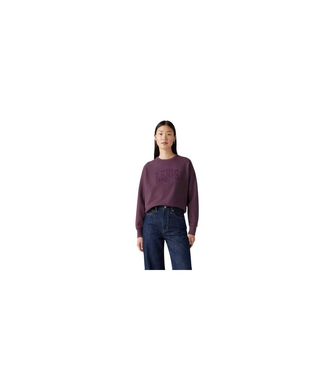 Womens/ladies Graphic Crew Neck Sweatshirt Plum Perfect Levis-1