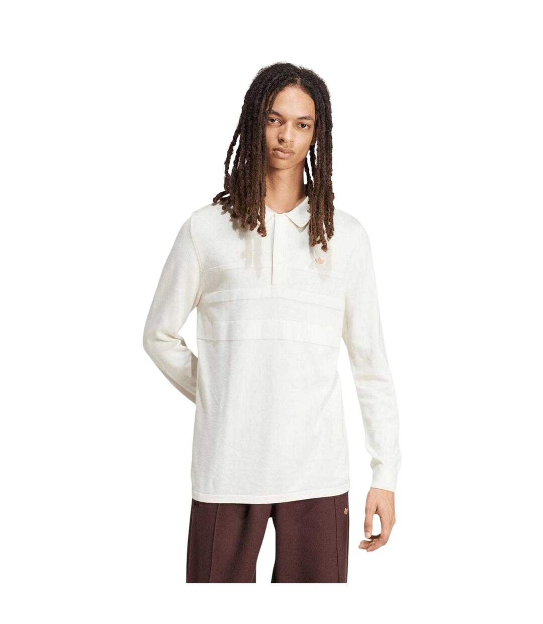 Polo Manches Longues Originals Premium Homme Blanc Cassé Adidas-4