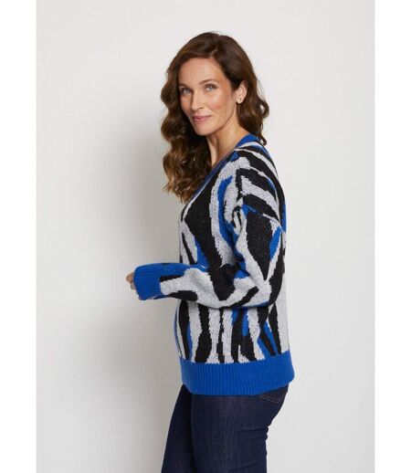 Pull doux jacquard maille poilue