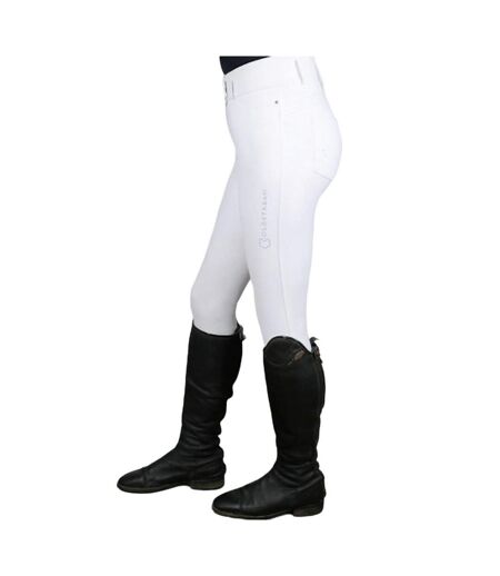 Womens/ladies Ledmore Diamante Breeches White Coldstream