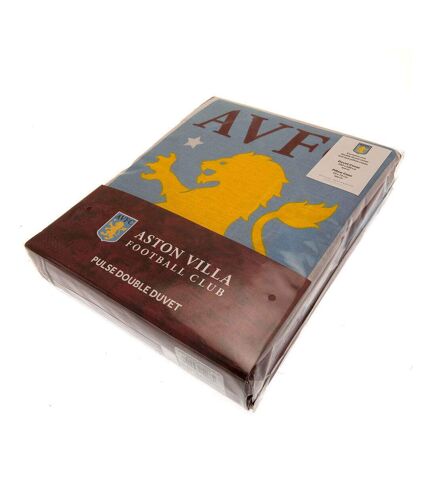 Aston Villa FC Pulse Reversible Duvet Set (Burgundy/Yellow/Light Blue) - UTBS2773