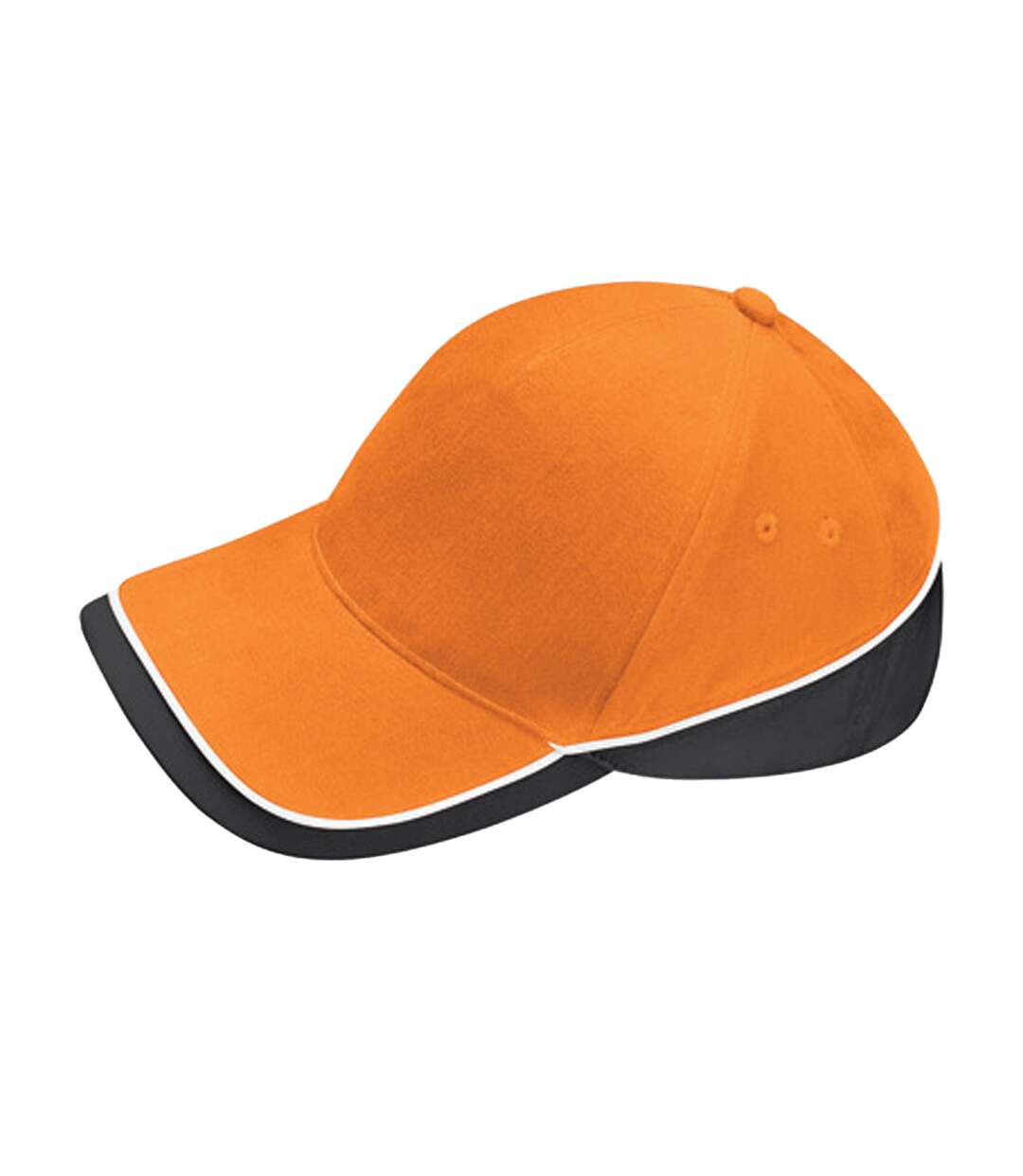 Casquette De Baseball Teamwear Competition Orange Noir Blanc Beechfield-2