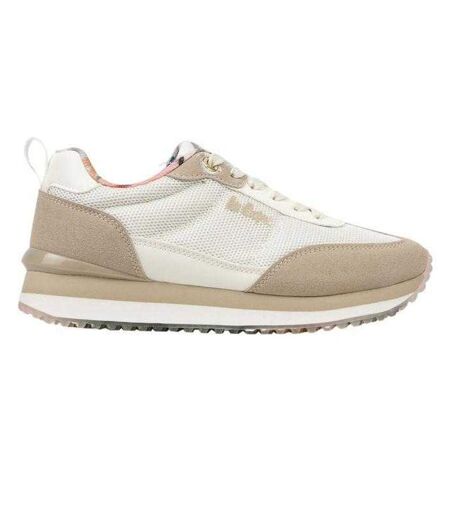 Baskets Motif/style Logo Femme Beige Blanc Lee Cooper