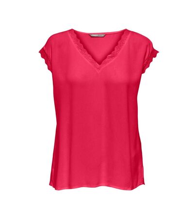 T-Shirt rouge femme only pelina - xs