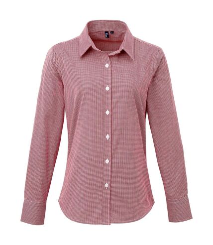 Premier Womens/Ladies Gingham Long-Sleeved Shirt () - UTPC6083