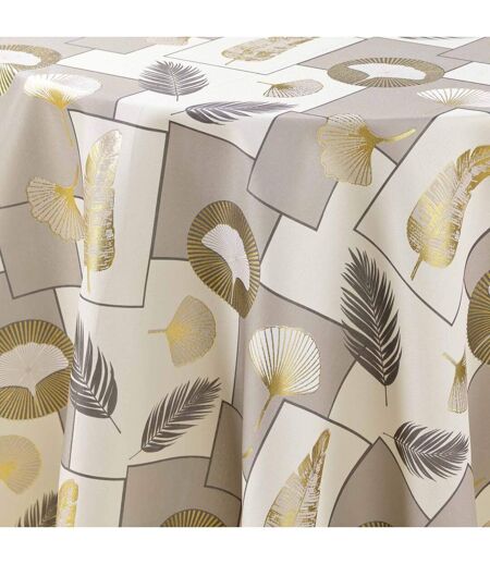 Nappe Ronde Antitache Imprimé Natane 180cm Naturel