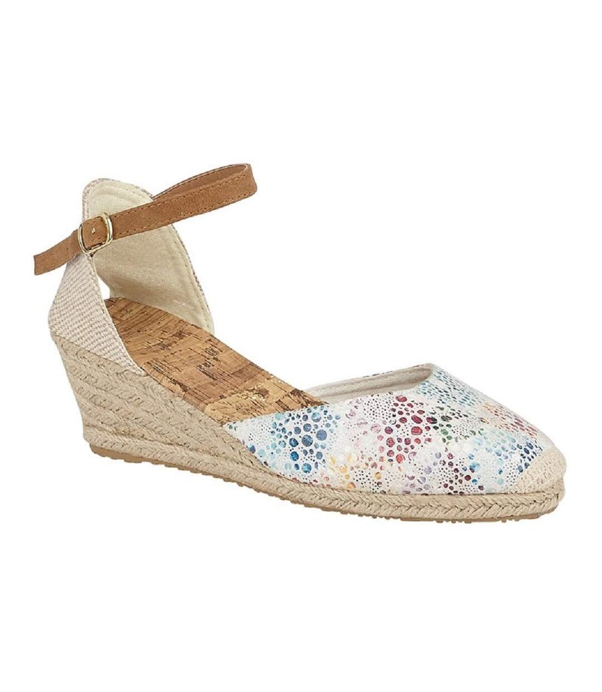 Cipriata Womens/Ladies Espadrille Wedge Heel Sandal (White/Multicoloured) - UTDF1962