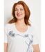 T-shirt motif fleurs encolure ronde-4