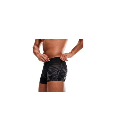 Mens Geometric Swim Shorts Black Grey Speedo
