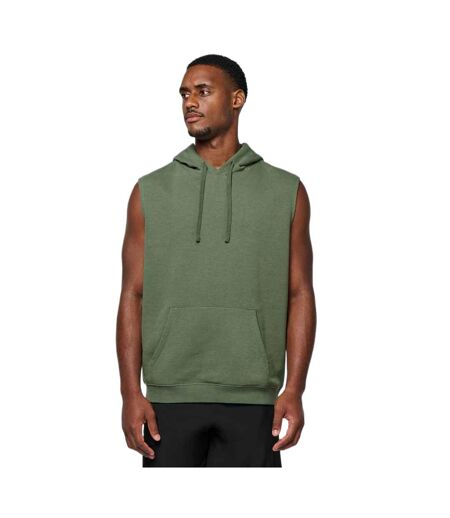 Unisex adult sleeveless hoodie sporty khaki Proact