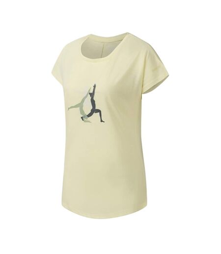 T-shirt Motif/style Posture De Yoga Serenity Femme Jaune Cire Dare 2B