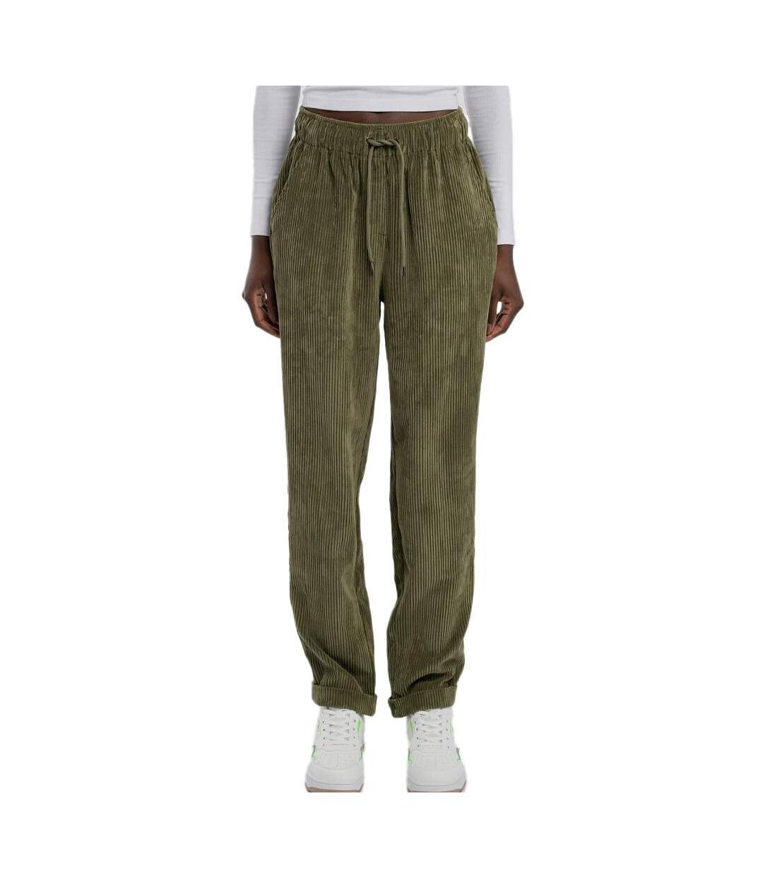 Pantalon velours kaki femme teddy smith teddy middle - l-1