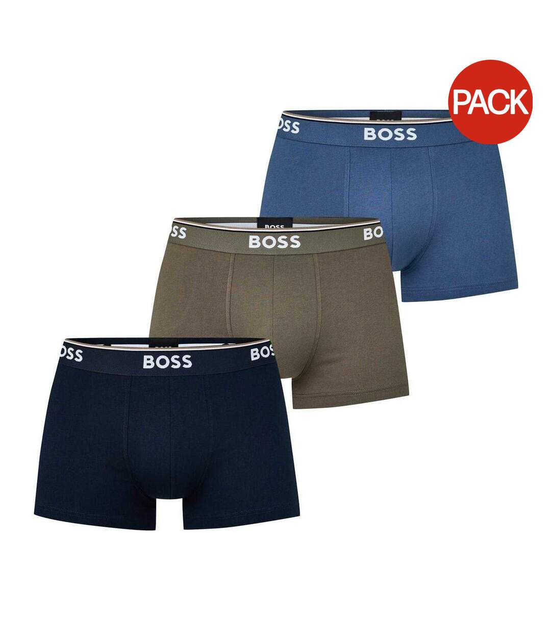 Lot De 3  Boxers Motif/style Logo Bodywear Homme Bleu Noir Vert Boss-1