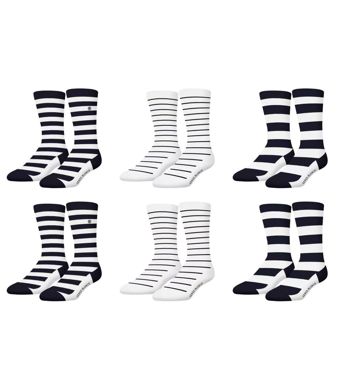 Lot de 6 paires de chaussettes de ville Serge Blanco Marin Serge Blanco-1