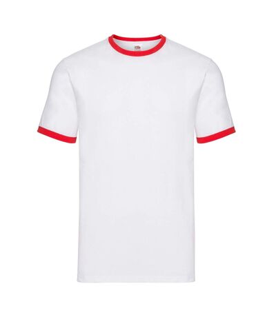 T-shirt homme blanc / rouge Fruit of the Loom