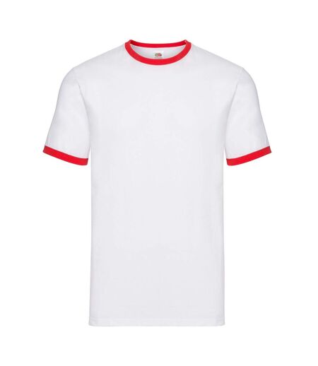 T-shirt homme blanc / rouge Fruit of the Loom