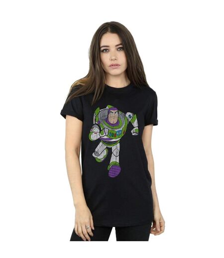 Disney Womens/Ladies Toy Story 4 Classic Buzz Lightyear Cotton Boyfriend T-Shirt (Noir) - UTBI47043