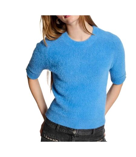 Pull manches courtes bleu femme morgan mtom