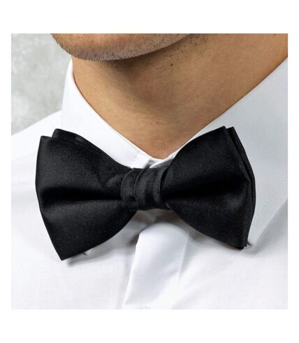 Premier Tie - Unisex Plain Bow Tie (Black) (One Size)
