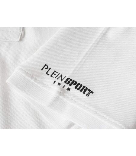 Mens Small Logo Breathable Polo Shirt White Plein Sport