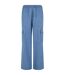 Womens/ladies Denim Lightweight Cargo Trousers Skyblue Washed Urban Classics-1