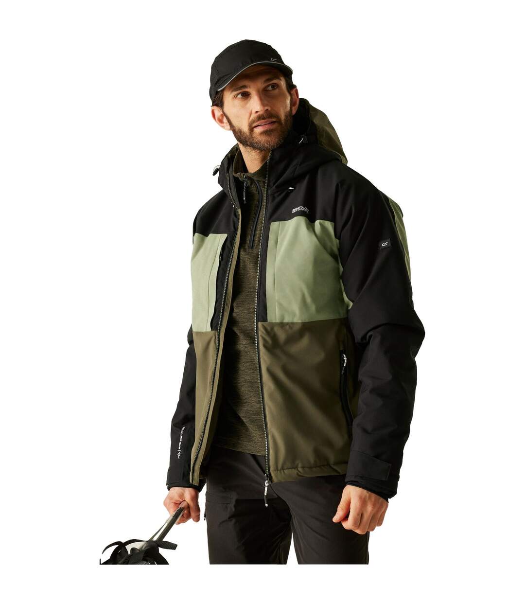 Mens Maland Insulated Waterproof Jacket Oil Green Black Olive Night Regatta-1