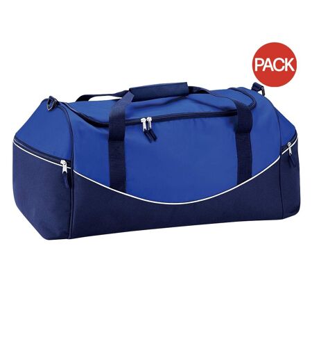 Quadra Teamwear Holdall Duffel Bag (55 liters) (Pack of 2) (Bright Royal/French Navy/White) (One Size)