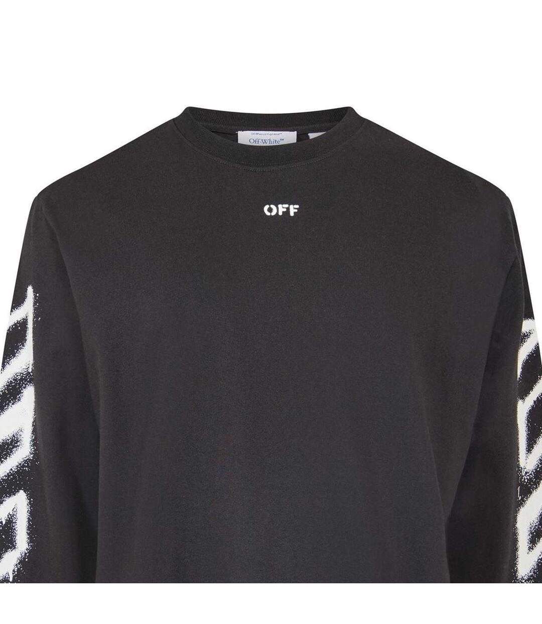 T-shirt Manches Longues Motif/style Imprimé Sur Manche Homme Noir Off White-3