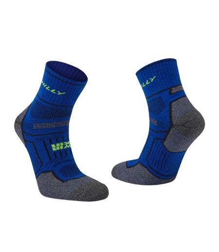 Unisex adult double layered ankle socks blue/grey marl Hilly