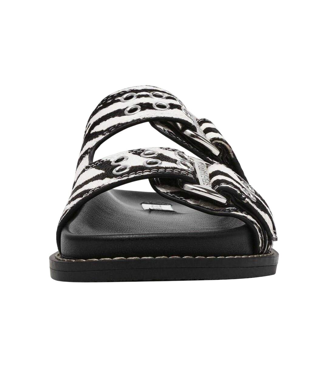 Womens/ladies Agent Zebra Print Sliders White Black Steve Madden-4