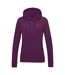 Womens/ladies girlie college hoodie plum Awdis