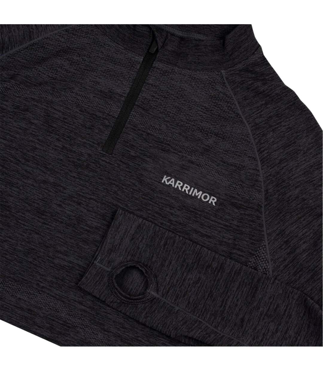 Womens/ladies Xlite Seamless Quarter Zip Running T-shirt Black Marl Marl Karrimor-4