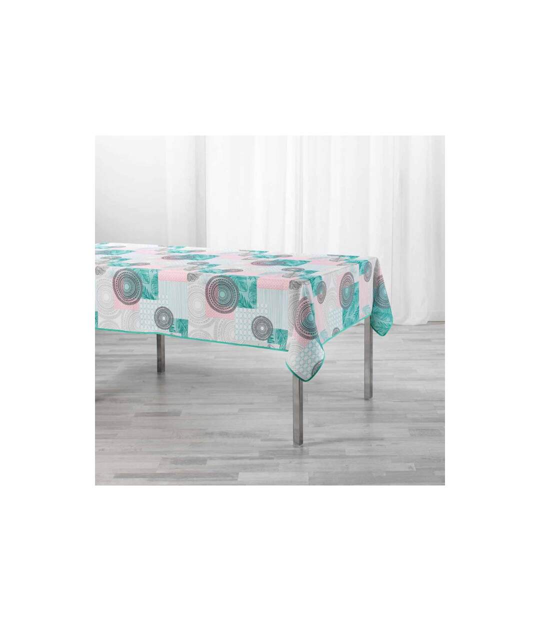 Nappe Antitache Peachy 150x240cm Bleu & Rose-1