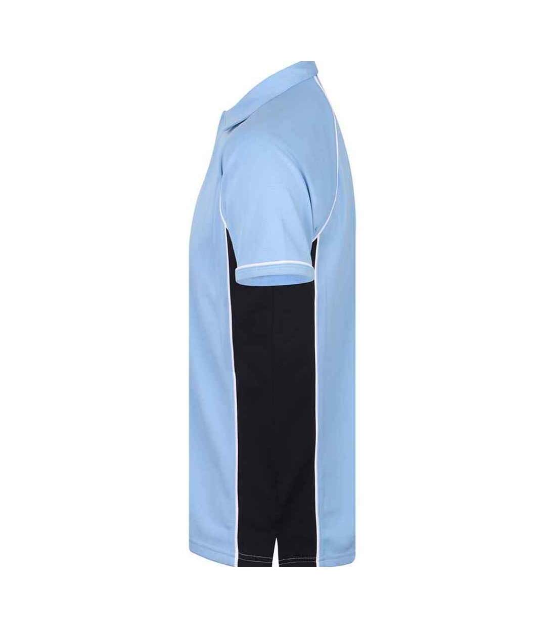 Polo performance hommes ciel / bleu marine / blanc Finden and Hales-3