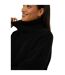 Womens/ladies chunky knit roll neck longline jumper black Dorothy Perkins