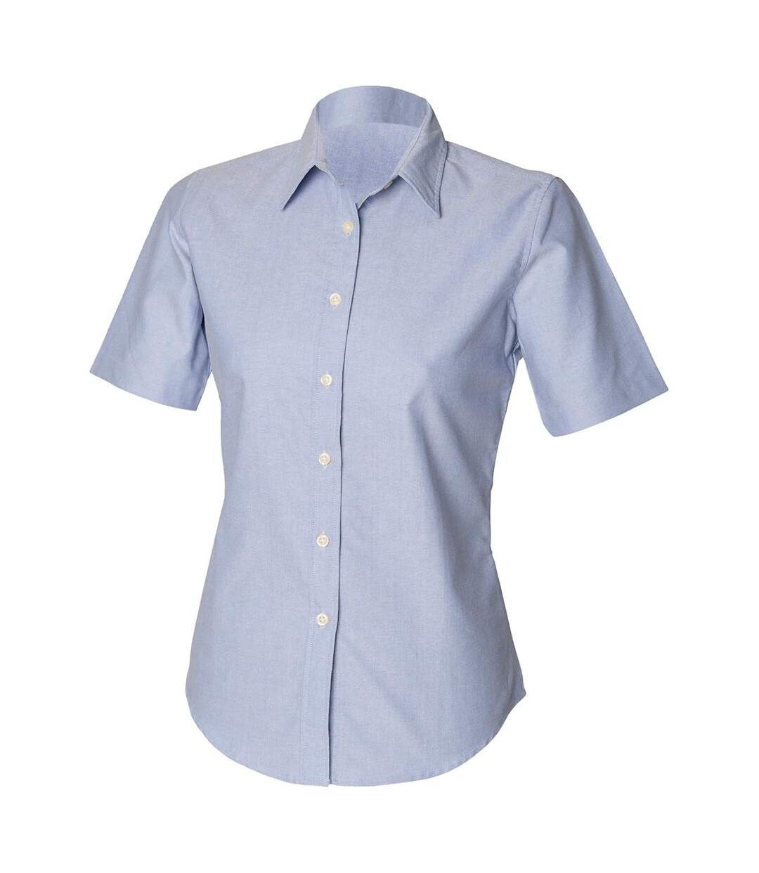 Chemisier Manches Courtes Femme Bleu Oxford Henbury-1