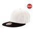 Lot de 2  casquettes avec visière plate adulte blanc / noir Atlantis