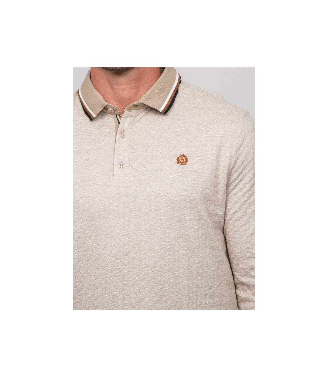 Polo jacquard col rayé manches longues PIRATAXO-3