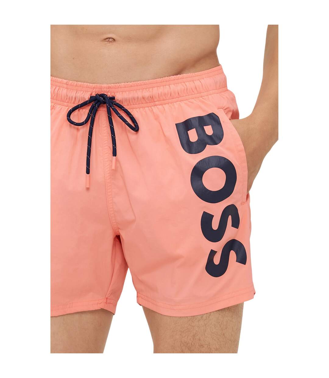 Mens Octopus Bold Logo Swim Shorts Bright Pink Boss-4