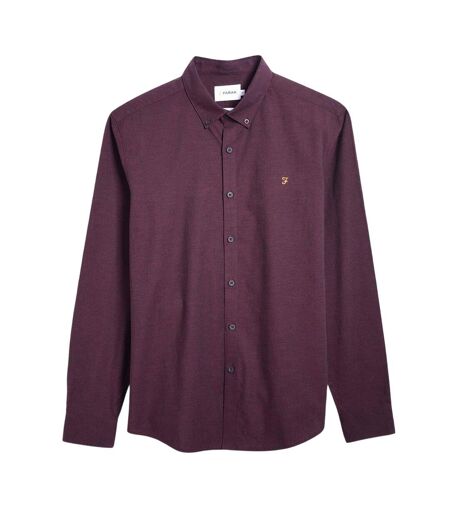 Mens Regular Button-down Shirt Red Farah