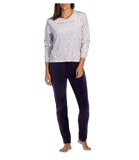 Pyjama COTON MELISSA BROWN MINUI POLAIRE GRIS