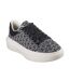 Womens/ladies Classic Textile Trainers Black Natural Skechers-1
