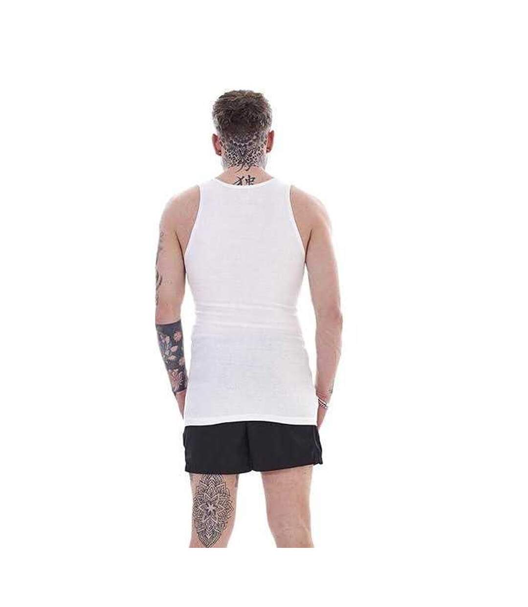 Débardeurs Motif/style Côtelé Homme Blanc Keanu-3